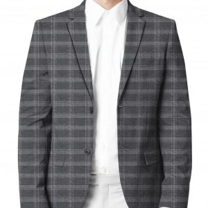 Smoky Gray with Visible White Crossed Lines Suit - I